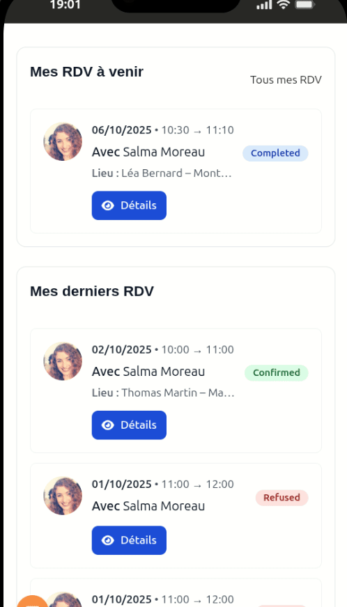 Détails du RDV
